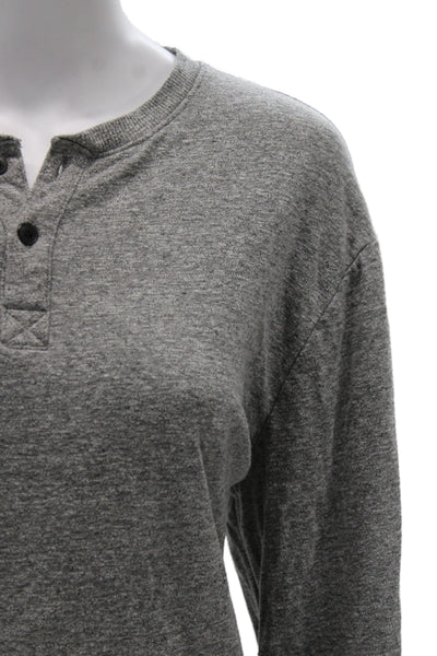 Marine Layer Mens Gray Long Sleeve Button Up Shirt Fall Size M