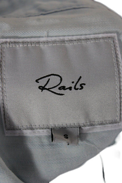 Rails Womens Light Blue Collared Basic Button-Up Top Long Sleeve Tencel Size S