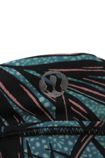 Lululemon Women Activewear Bra Blue Abstract Round Neck Sleeveless Size 4