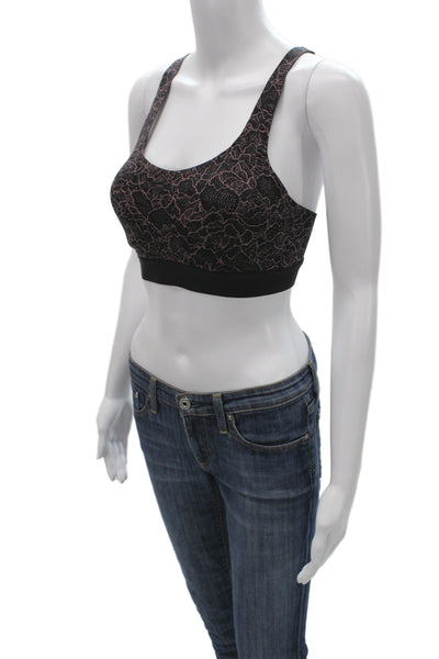 Lululemon Womens Activewear Bra Black Floral Sleeveless Size M