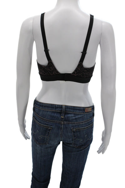 Lululemon Womens Activewear Bra Black Floral Sleeveless Size M