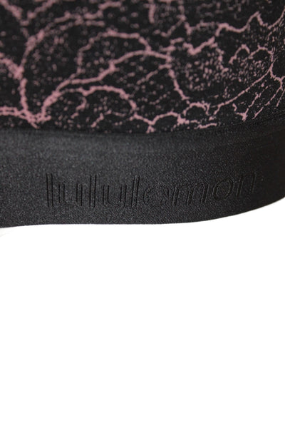 Lululemon Womens Activewear Bra Black Floral Sleeveless Size M