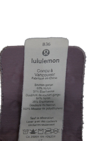 Lululemon Womens Activewear Bra Top Purple Scoop Neck Sleeveless Size M