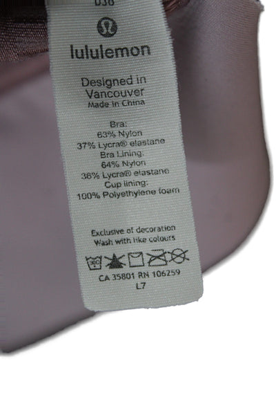 Lululemon Womens Activewear Bra Top Purple Scoop Neck Sleeveless Size M