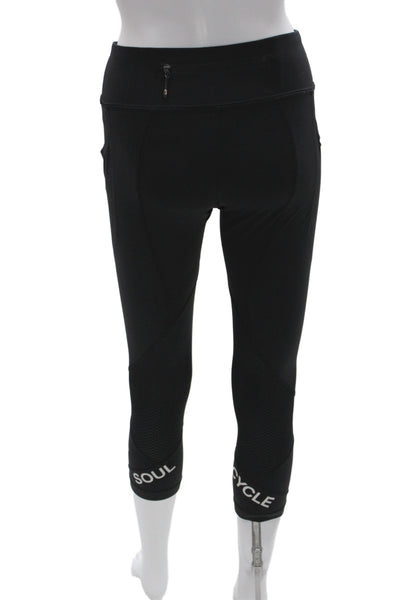 Lululemon Women Cropped Capri Biker Graphic Black Polyester Leggings Size 6