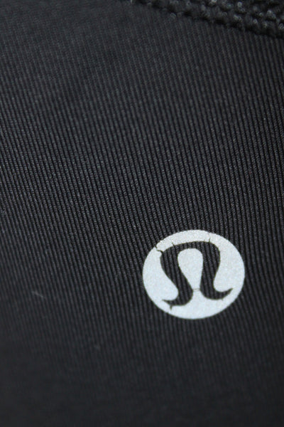 Lululemon Women Cropped Capri Biker Graphic Black Polyester Leggings Size 6