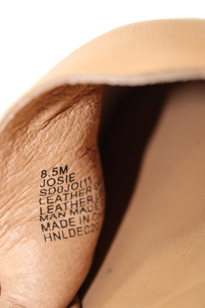 Splendid WOmens Leather Ankle Strap Espadrille Flats Beige Size 8.5M