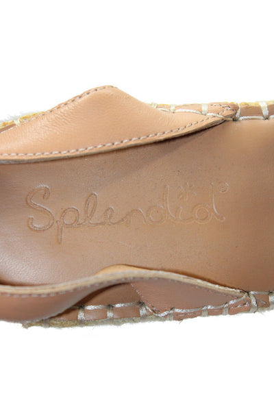 Splendid WOmens Leather Ankle Strap Espadrille Flats Beige Size 8.5M