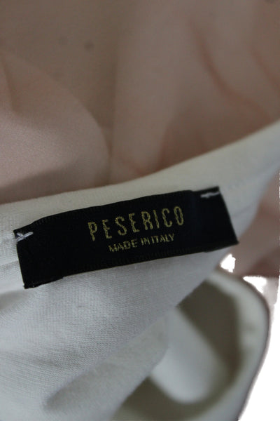 Peserico Womens Pink Silk 3/4 Sleeve Round Neck Blouse Size 42