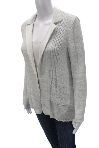 Amina Rubinacci Unisex Cardigan Gray Cotton Long Sleeve Designer Size 44
