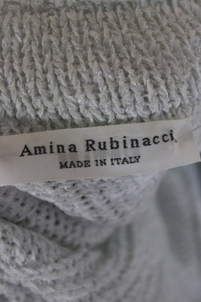 Amina Rubinacci Unisex Cardigan Gray Cotton Long Sleeve Designer Size 44