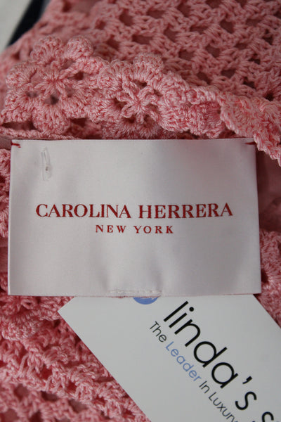 Carolina Herrera Women Shift Pink Floral Dress Short Sleeve Size M