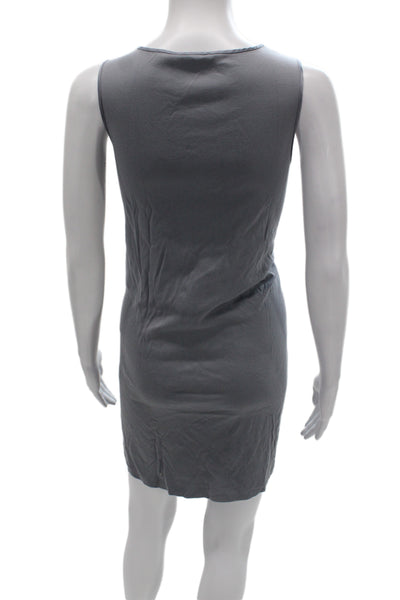 Hanro Womens Night Dress Gray V Neck Sleeveless Short Solid Size XS
