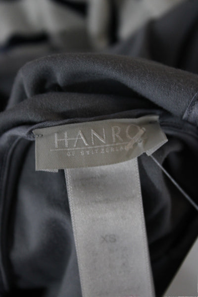 Hanro Womens Night Dress Gray V Neck Sleeveless Short Solid Size XS