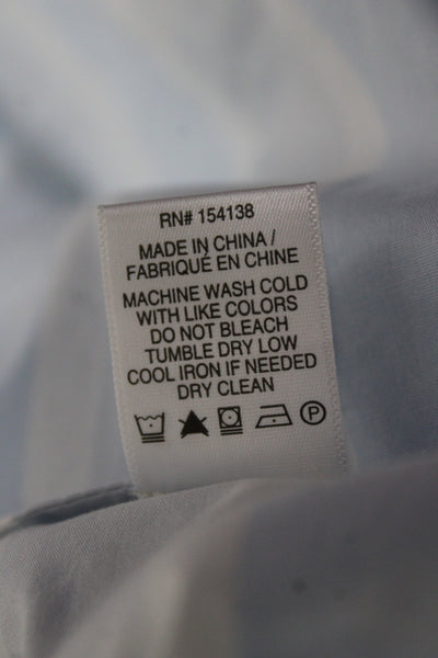 Staud Womens Shift Sundress Light Blue Silk Striped High Neck Size S