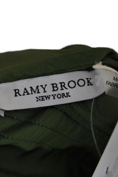 Ramy Brook Womens Blouson V-Neck Boho Knee Length Green Cotton Dress Size S