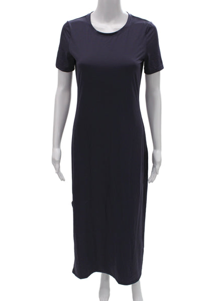 Theory Womens Maxi T-Shirt Dress Dark Blue Short Sleeve Crew Neck Size S