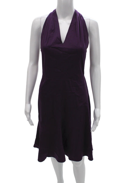 Derek Lam Womens A-Line Fit and Flare Purple V-Neck Sleeveless Dress Size 6