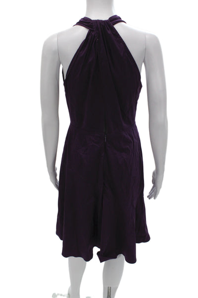 Derek Lam Womens A-Line Fit and Flare Purple V-Neck Sleeveless Dress Size 6