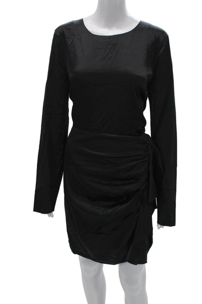 Veronica Beard Womens Sheath Mini Dress Black Long Sleeve Round Neck Size 14