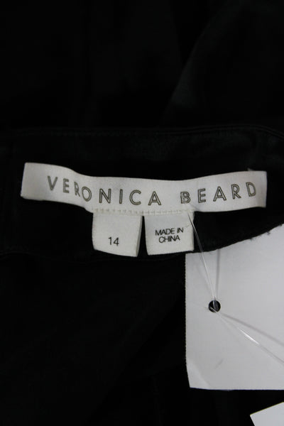Veronica Beard Womens Sheath Mini Dress Black Long Sleeve Round Neck Size 14