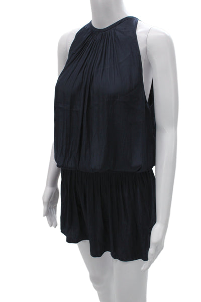 Ramy Brook Women Dark Blue Sleeveless Romper Round Neck Polyester Size M