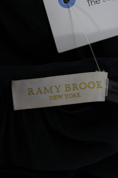 Ramy Brook Women Dark Blue Sleeveless Romper Round Neck Polyester Size M