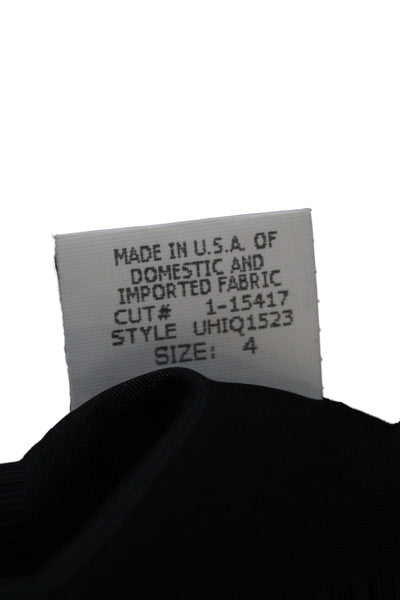 David Meister Women Sheath Dress Black High Neck Sleeveless Knee Length Size 4