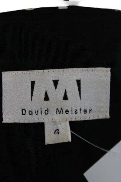 David Meister Women Sheath Dress Black High Neck Sleeveless Knee Length Size 4