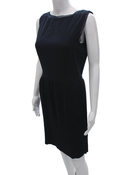 Reiss Women Sheath Dress Dark Blue Sleeveless Zip Knee Length Size 4