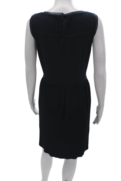 Reiss Women Sheath Dress Dark Blue Sleeveless Zip Knee Length Size 4