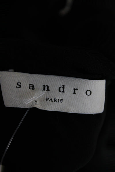 Sandro Womens Mini Shift Dress Black Lace Up Size 34