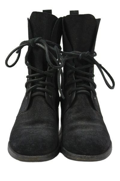 KORS Michael Kors Womens Suede Lace Up Ankle Boots Black Size 6 Medium