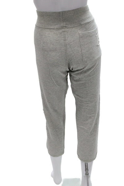 NSF Womens Cropped Jogger Sweatpants Gray Cotton Drawstring Size S