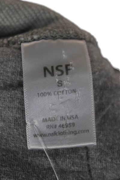 NSF Womens Cropped Jogger Sweatpants Gray Cotton Drawstring Size S