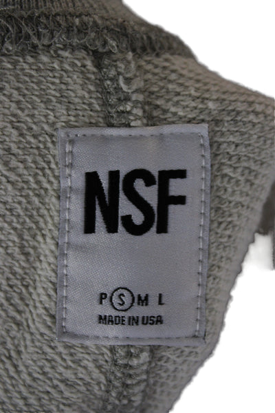 NSF Womens Cropped Jogger Sweatpants Gray Cotton Drawstring Size S