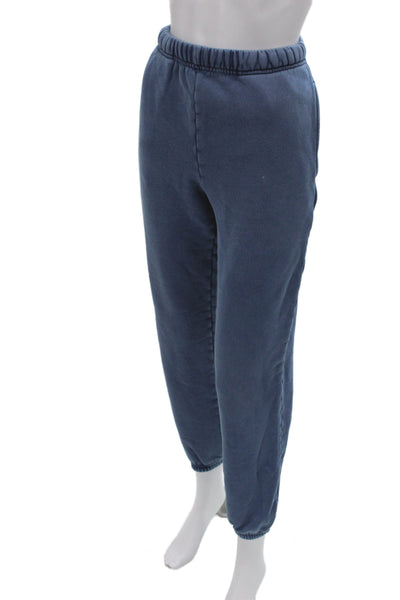 Les Tien Unisex Jogger Sweatpants Blue 100% Cotton Solid Size 2XS