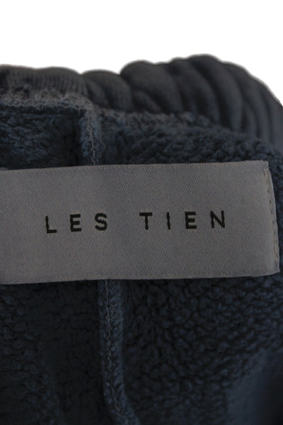 Les Tien Unisex Jogger Sweatpants Blue 100% Cotton Solid Size 2XS