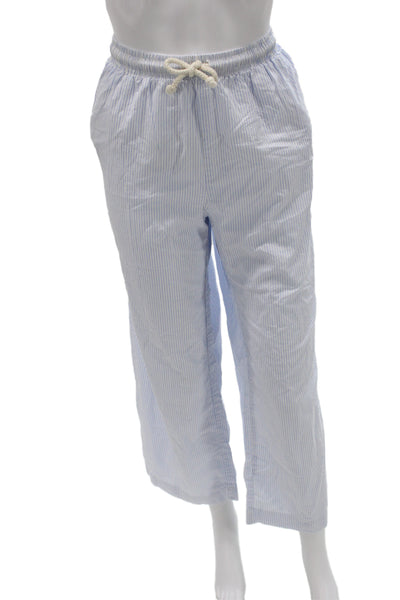 Perfect White Tee Womens Striped Pajama Pants White Blue Cotton Size Small