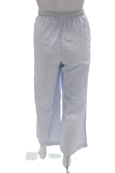 Perfect White Tee Womens Striped Pajama Pants White Blue Cotton Size Small