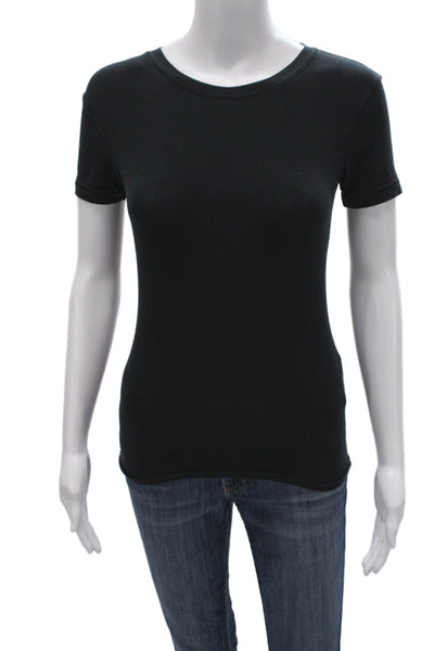 Skims Women Basic Black Crew Neck T-Shirt Short Sleeve Cotton Size XS