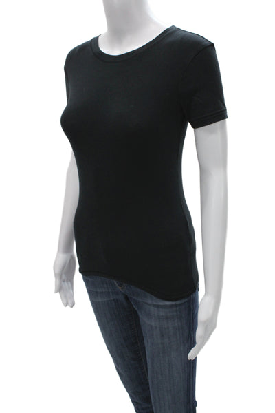 Skims Women Basic Black Crew Neck T-Shirt Short Sleeve Cotton Size XS