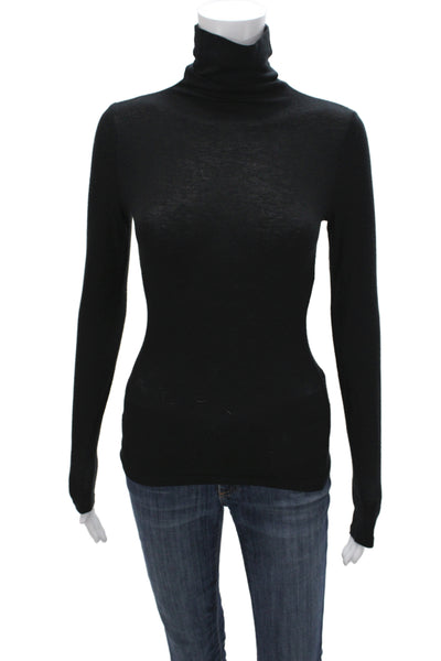 Club Monaco Unisex Black Turtleneck Pullover Sweater Wool Cashmere Size XS