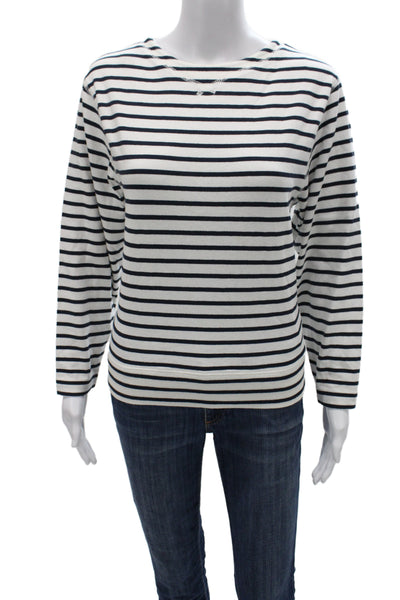 Alex Mill Womens Striped Nautical Long Sleeve T Shirt White Size S