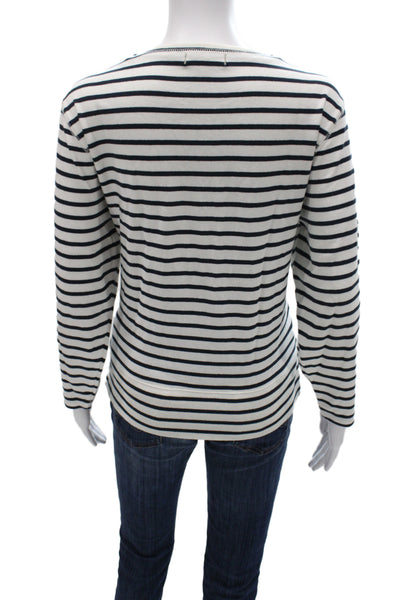 Alex Mill Womens Striped Nautical Long Sleeve T Shirt White Size S