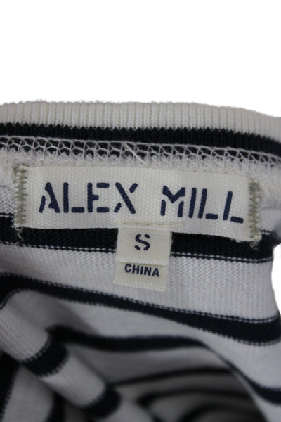 Alex Mill Womens Striped Nautical Long Sleeve T Shirt White Size S