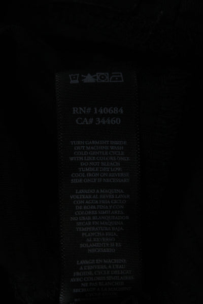 Koral Womens Basic Sleeveless Tank Black Geometric Crew Neck Button Size S