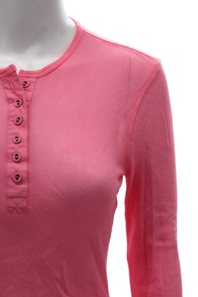 Ulla Johnson Womens Basic Pink Cotton Long Sleeve Button Up Top Size 0P