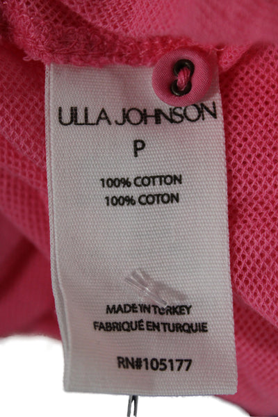 Ulla Johnson Womens Basic Pink Cotton Long Sleeve Button Up Top Size 0P