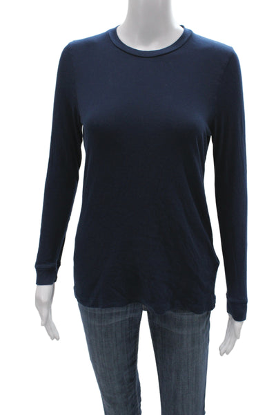The Great Womens Basic Jersey T-Shirt Dark Blue Long Sleeve Size 0